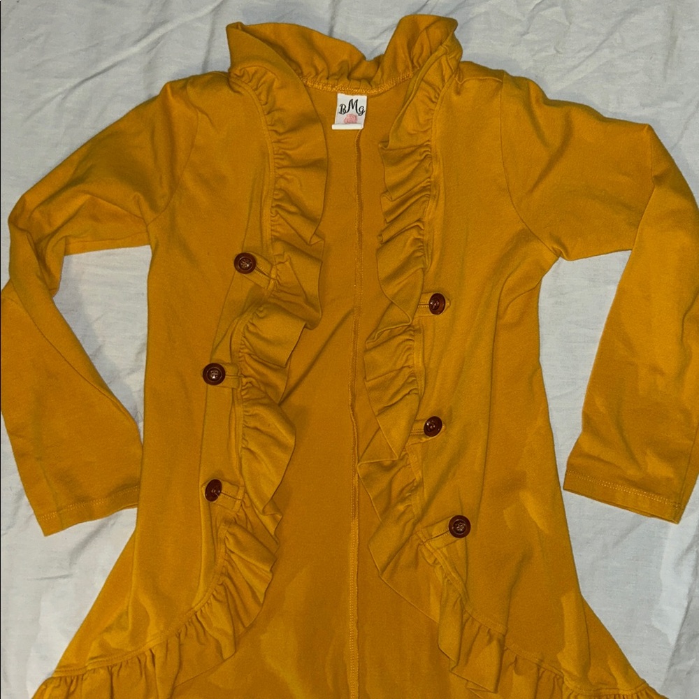 Mustard Yellow Open Front Cardigan